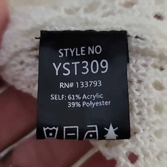 POL Women's Cream and Brown Open-Knit Cardigan - Picture 5 of 7